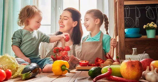 ninos alimentos sanos