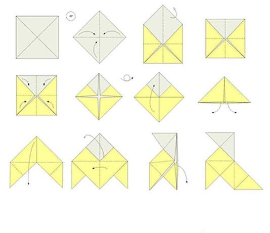 passarinho papel passo passo